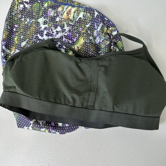 Lululemon Power Y Tank Top Size 8 Green Purple Racerback Built in bra - Picture 5 of 5